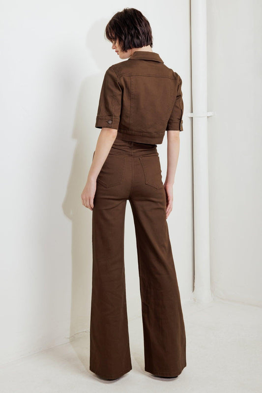 Effortless Edge Brown Twill Jacket, view 7 — Soul Flow Apparel