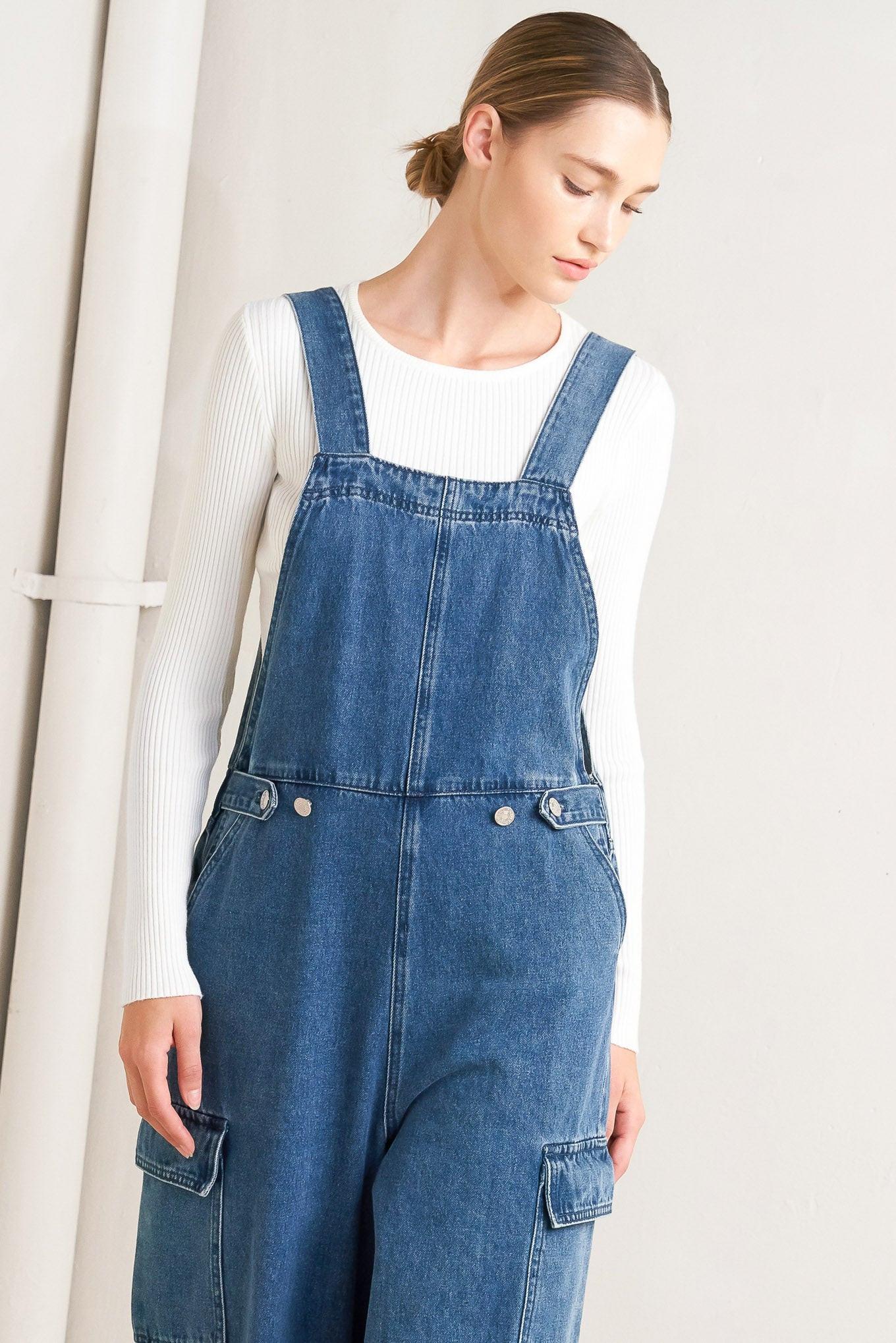 LET ME TALK DENIM CARGO PANTS