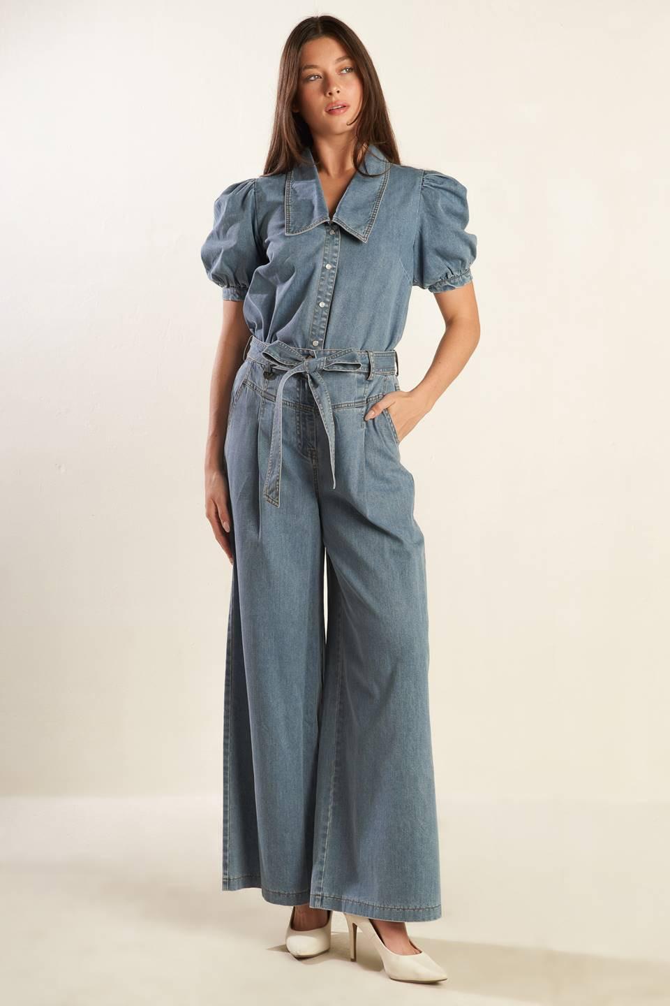 WONDERING WHY LIGHT DENIM PANTS