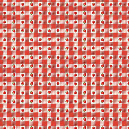 Strawberry Gingham Collared Dress