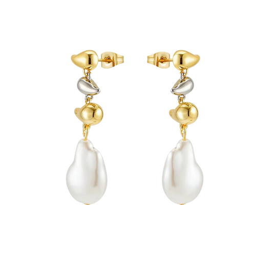 River Two Tone Pearl Earring, view 38 — Soul Flow Apparel