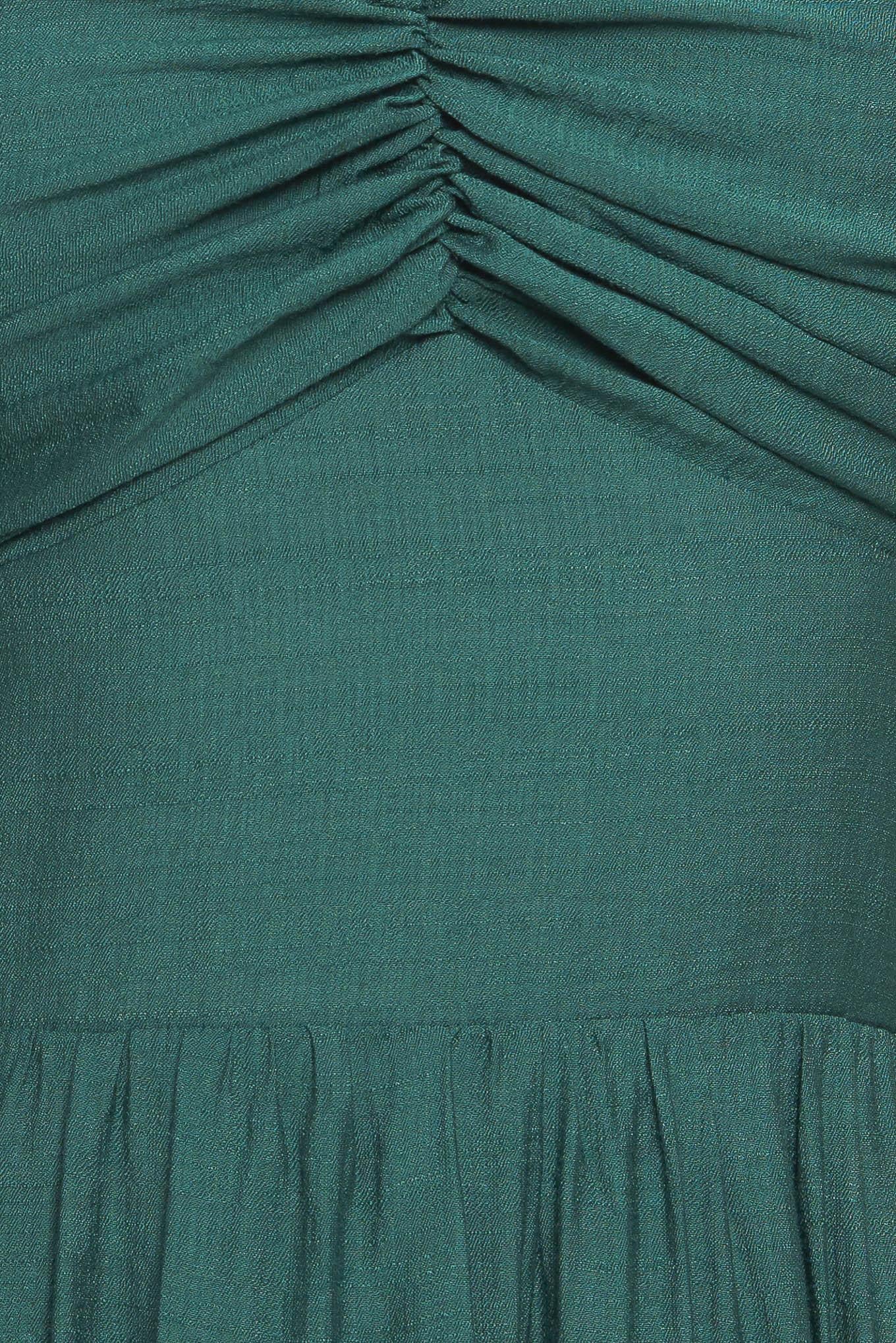 SUMMER MILK FOREST GREEN WOVEN MAXI DRESS