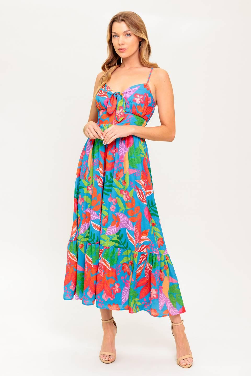 SLOW MOTION LOVE WOVEN MIDI DRESS