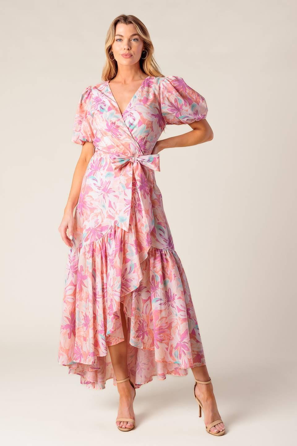 BLESS YOUR HEART CORAL WOVEN MINI DRESS