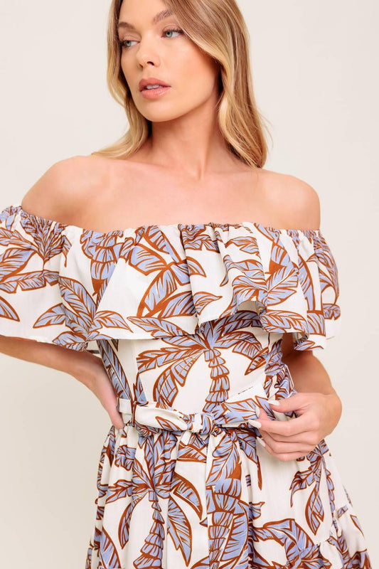 LILY GARDEN LAVENDER WOVEN MIDI DRESS
