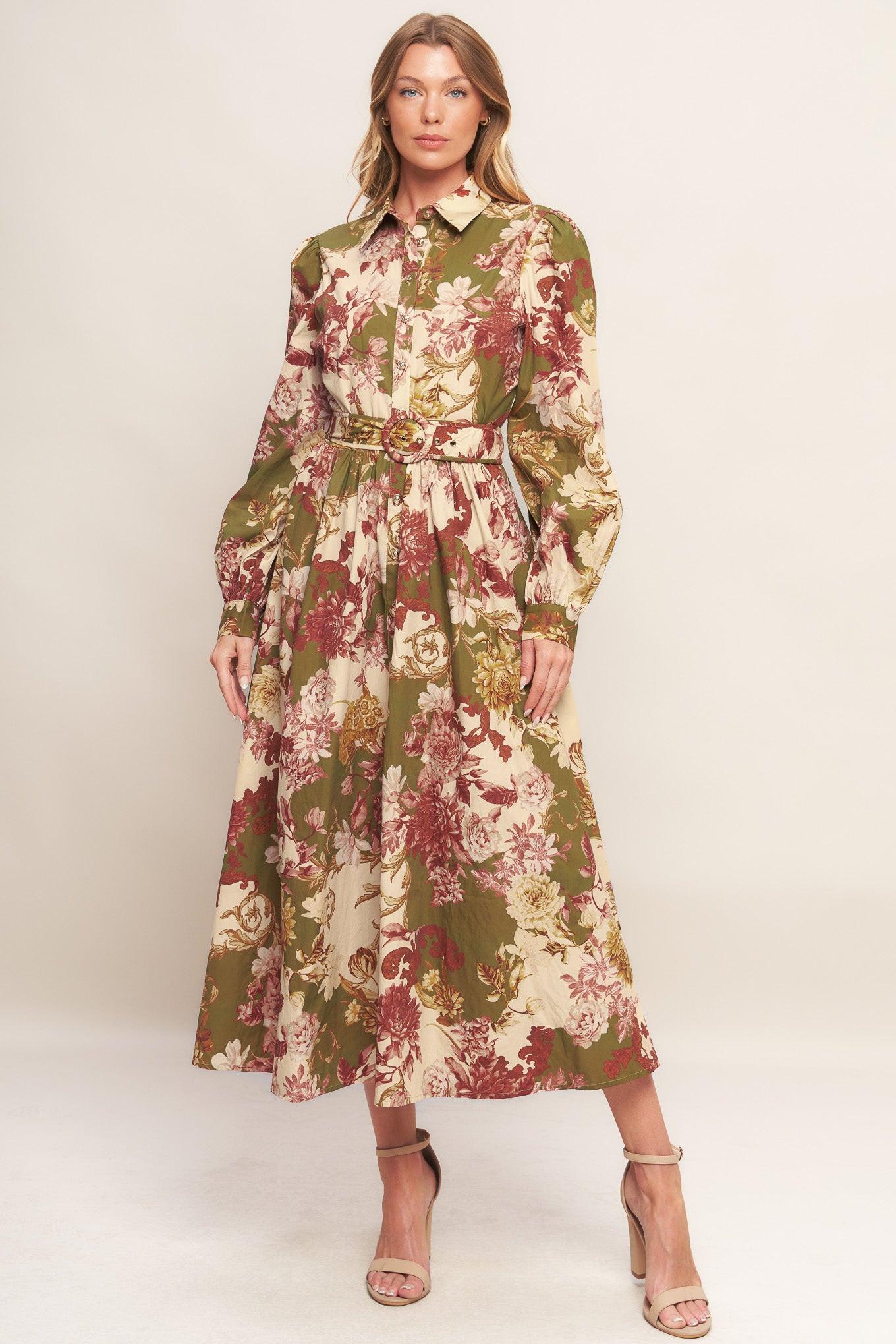 COUNTRY ROMANCE WOVEN MIDI DRESS