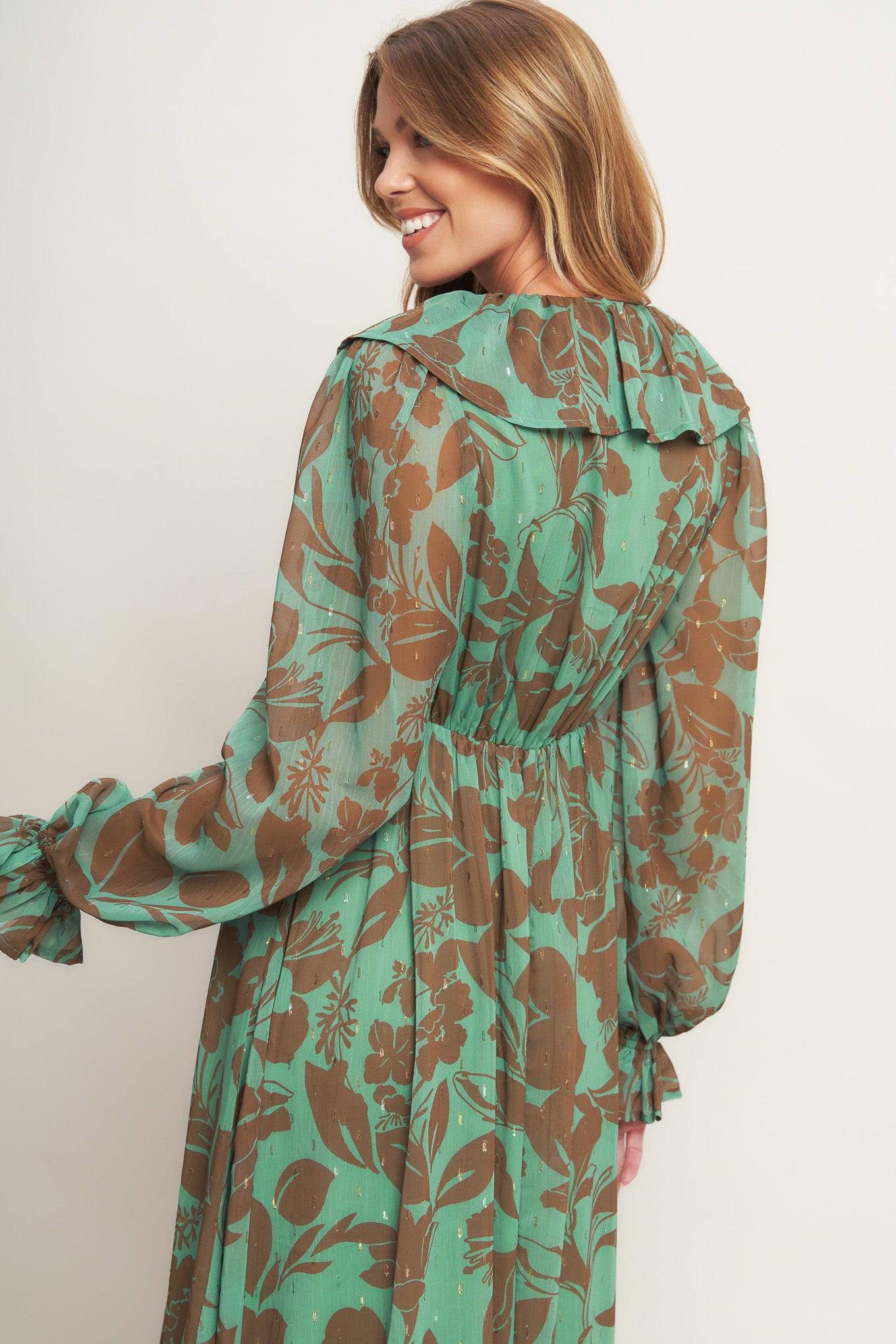 BOTANIC DREAMS WOVEN MAXI DRESS