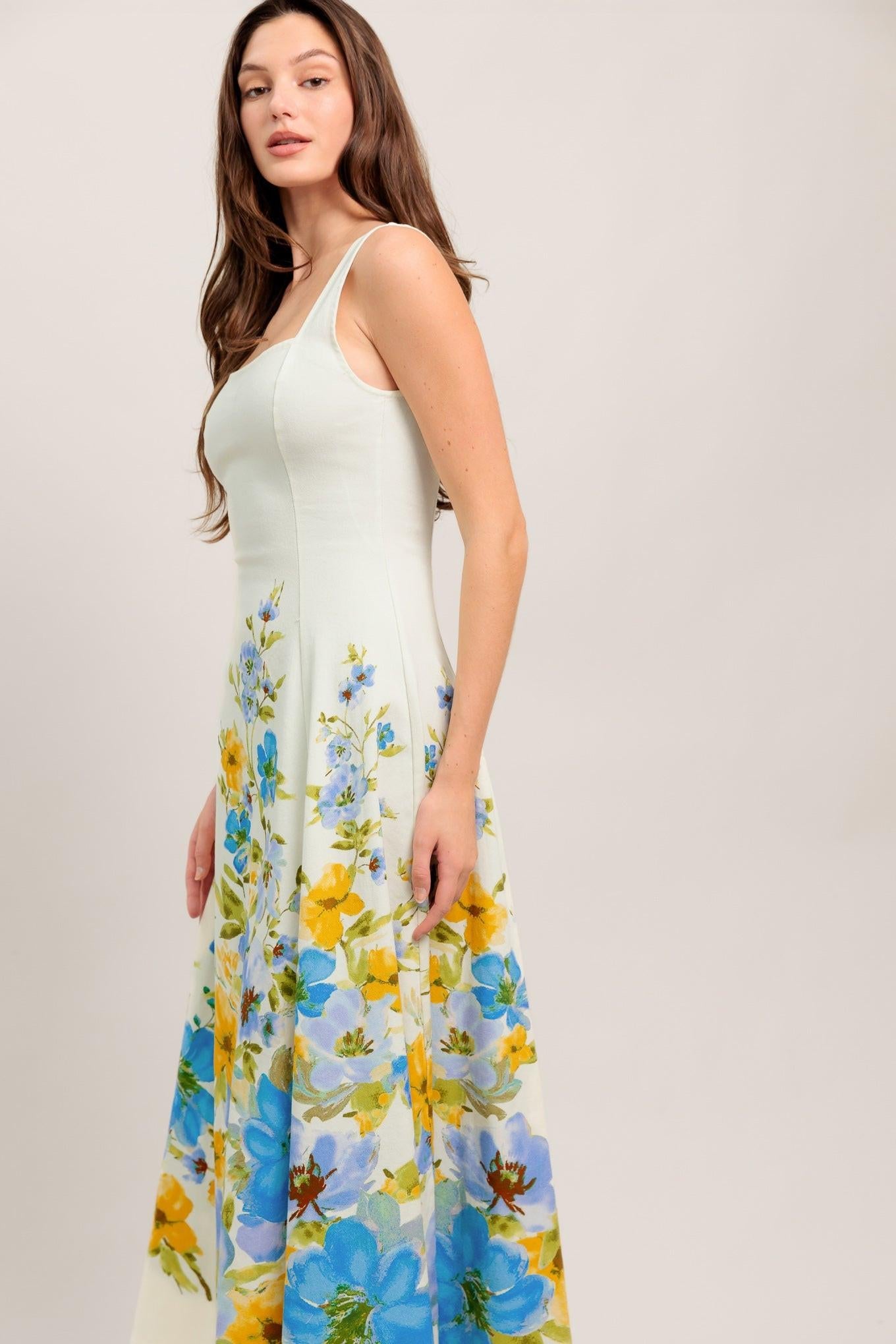 DREAMING OF THE COAST WOVEN MIDI DRESS