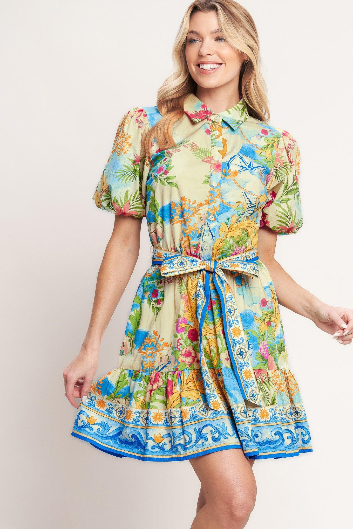 MEET ME IN PARADISE WOVEN MINI DRESS