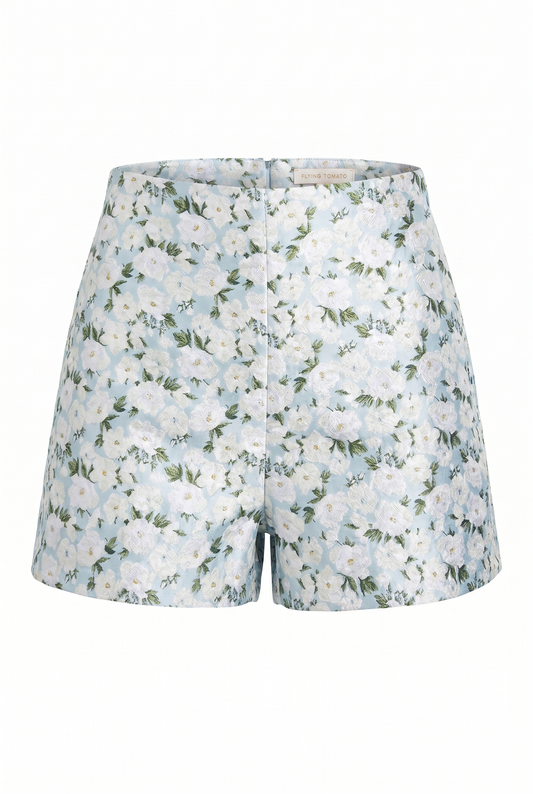 Pandora Tulle Jacquard Shorts With Side Zipper Closure