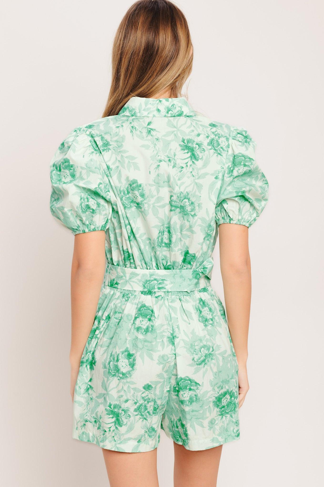 GARDEN GLOW WOVEN ROMPER