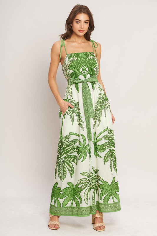 PALM LUXE WOVEN JUMPSUIT