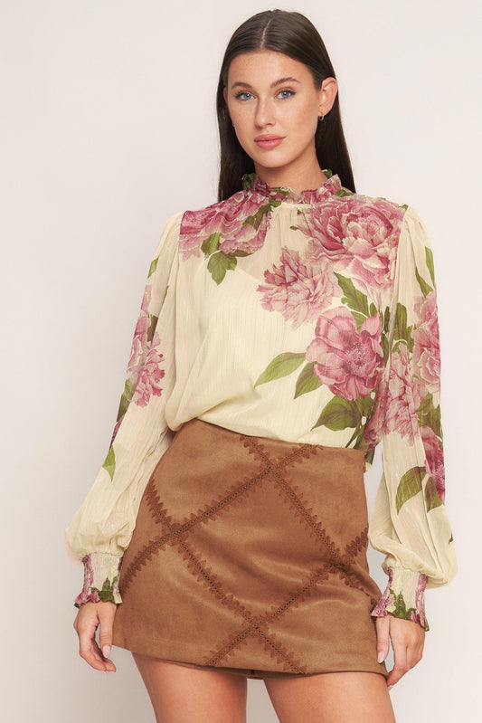 ROMANTIC HERITAGE WOVEN TOP