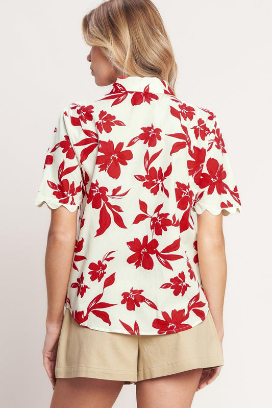 FLORAL KISS WOVEN TOP