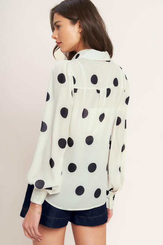PLAYFUL CONFIDENCE WOVEN TOP