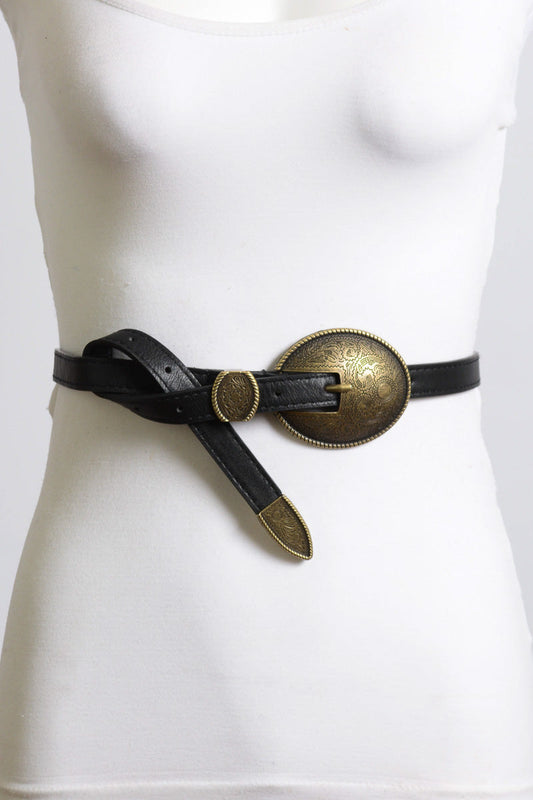 Oval Embossed Vintage Buckle Belt-Soul Flow Apparel
