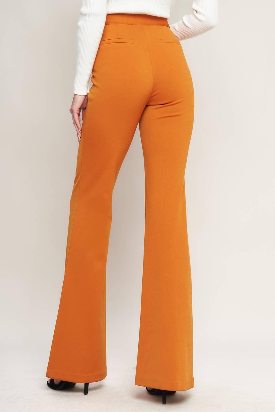 Depths Of Beauty Flare Pants High Rise Wide Leg Front Zipper Closure
