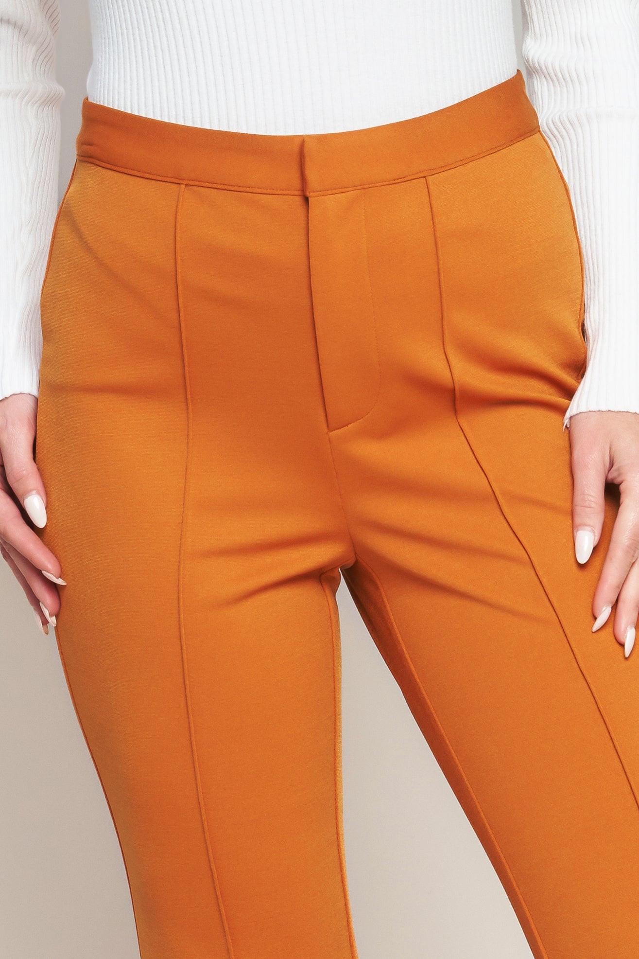 Depths Of Beauty Flare Pants High Rise Wide Leg Front Zipper Closure
