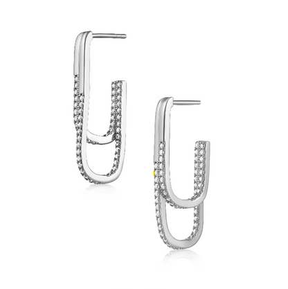 Jasmine Pave Double Hoop