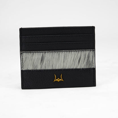 Loyal West SHELL CARD HOLDER IN BLACK & WHITE COWHIDE