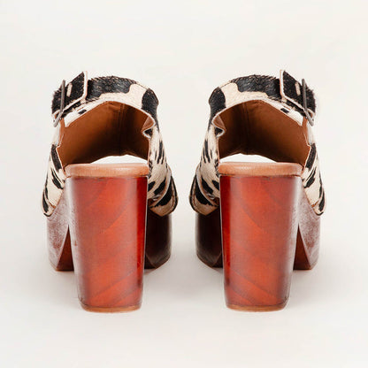 Loyal West Dana sandals - Black And White Cowhide