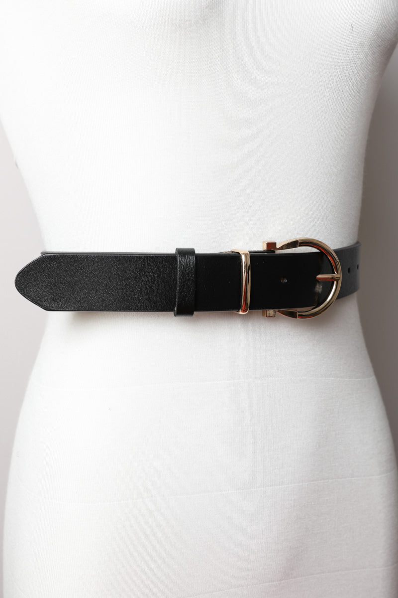 Chic Horseshoe Gold Buckle Belt – Western Style Vibes ????-Soul Flow Apparel