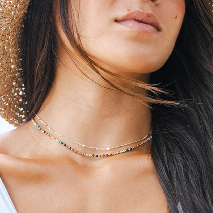 Master Healer 2mm Healing + Circles in the Sand Necklace Stack