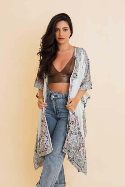 Bohemian Artisan Stitch Tapestry Kimono-Soul Flow Apparel