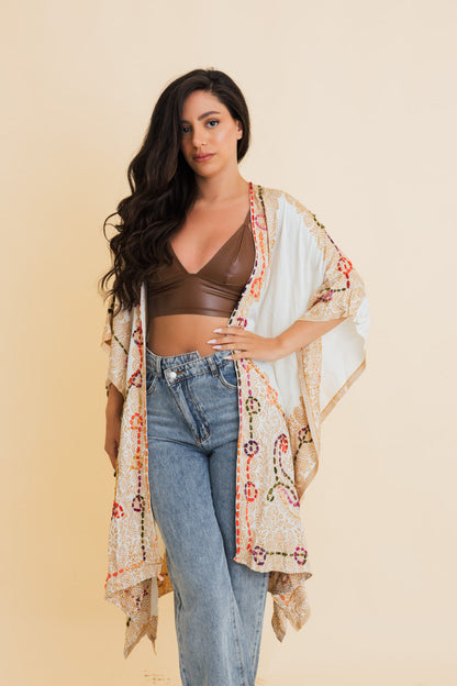 Bohemian Artisan Stitch Tapestry Kimono-Soul Flow Apparel