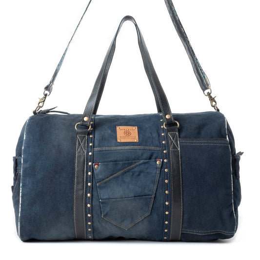 Wildberry Voyager Traveler Bag in Blue, view 1 — Soul Flow Apparel
