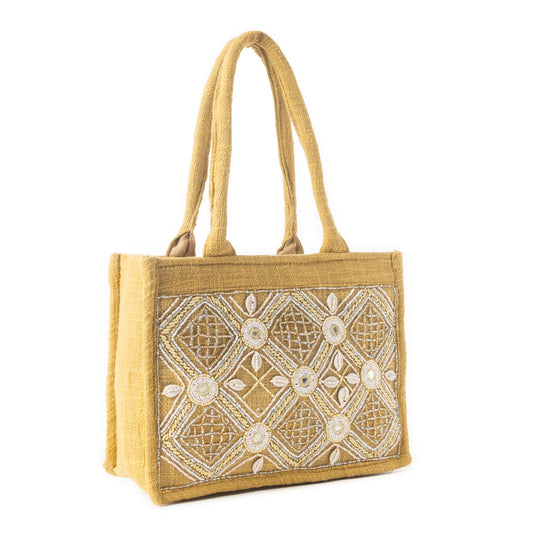 Gypsy Lace Canvas Bag in Yellow