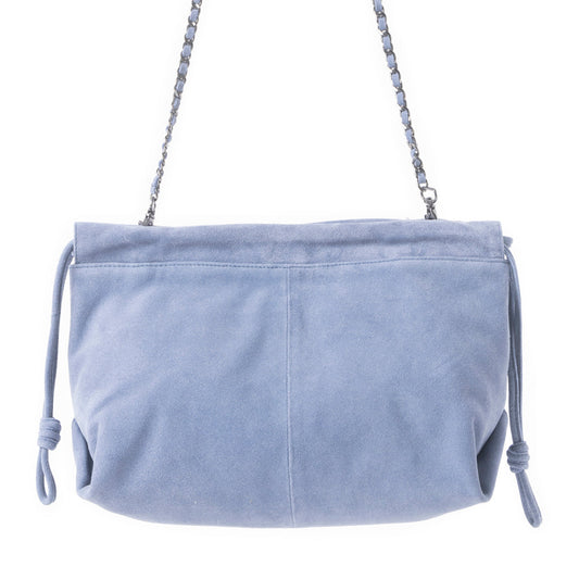 Wanderlust Suede Shoulder Bag in Blue, view 1 — Soul Flow Apparel
