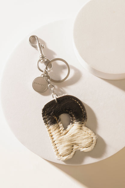 Alpha Hairon Bag Charm in Black & White