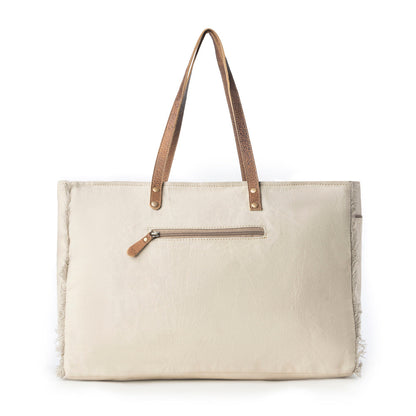 Myra Wildmandala Weekender Bag for Women in ivory with vintage print detail