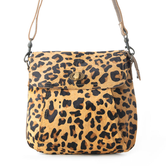 Bullseye Leather and Hairon Bag, view 1 — Soul Flow Apparel