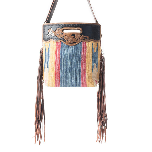 Blue Stream Hand Tooled Bag, view 1 — Soul Flow Apparel