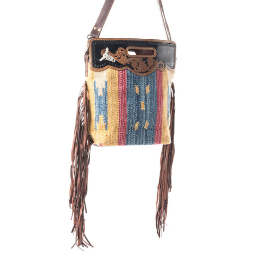 Blue Stream Hand Tooled Bag, view 3 — Soul Flow Apparel