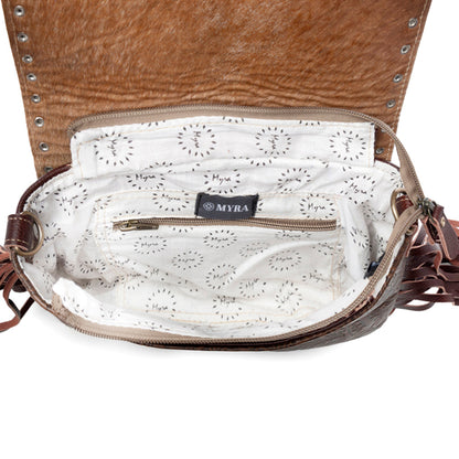 Carved Blossoms Leather & Hairon Bag