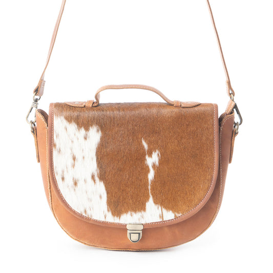 Vanilla Fiesta Leather & Hair on Bag, view 1 — Soul Flow Apparel