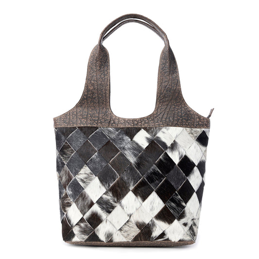 Pecos Wind Weave Pattern Leather & Hairon Bag