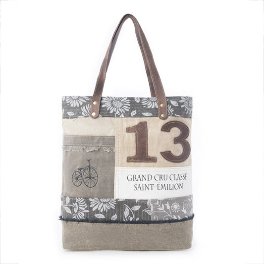 French Countryside Lucky 13 Patchwork Tote Bag