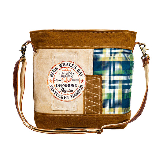 Blue Whales Bay Shoulder Bag, view 1 — Soul Flow Apparel