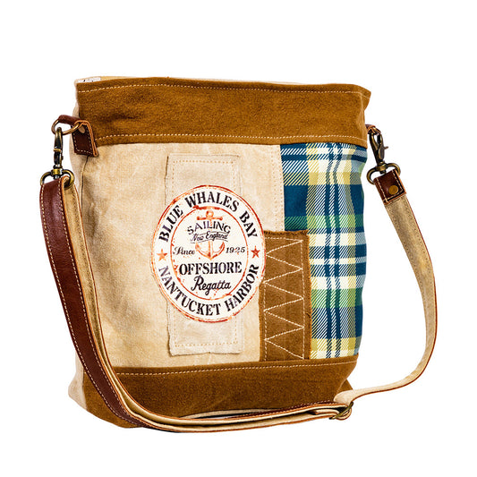 Blue Whales Bay Shoulder Bag, view 2 — Soul Flow Apparel