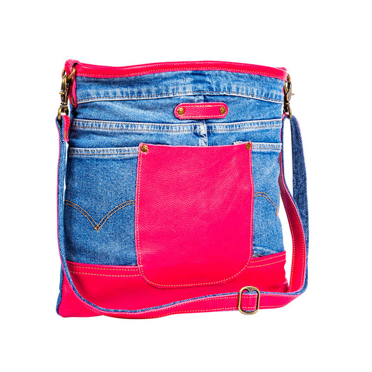 Charley Denim Shoulder Bag, view 2 — Soul Flow Apparel