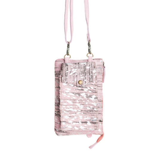 Wild Chic Phone Case Bag in Silver Fleck Pink — Soul Flow Apparel