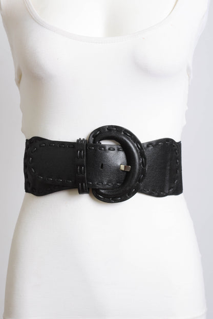 Distressed Leather Belt – Wide Buckle & Edgy Finish Leto Collection