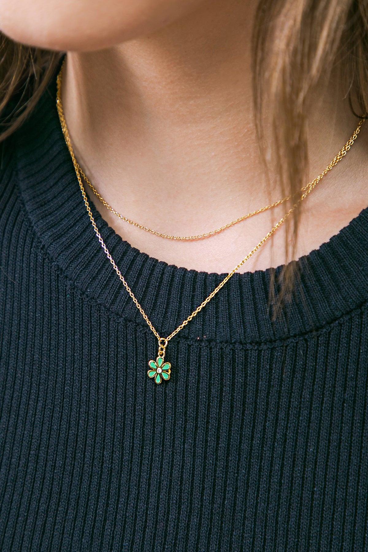Hey Harper Daisy Necklace With Gold Flower Pendant Crafted In Korea