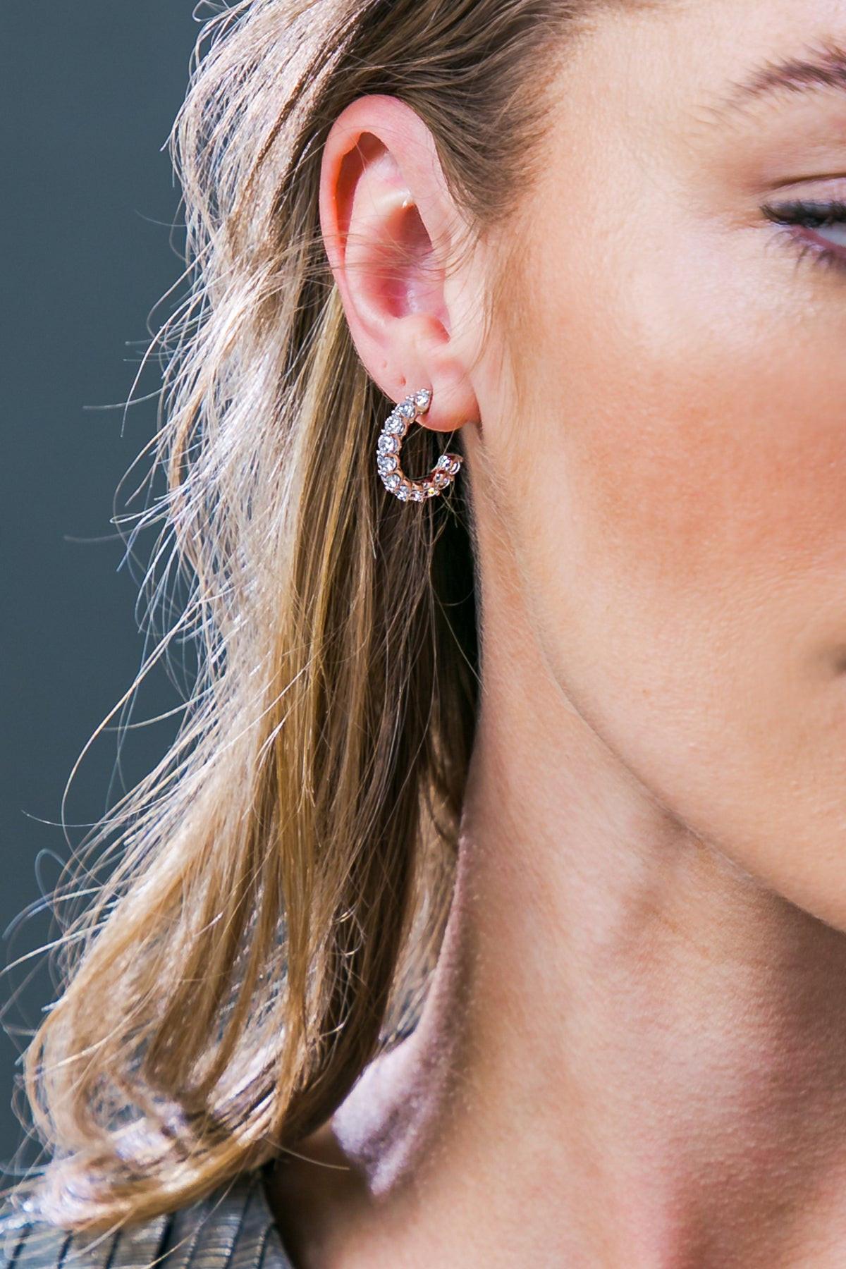 Ruby Hoop Earrings In 925 Sterling Silver With Cubic Zirconia