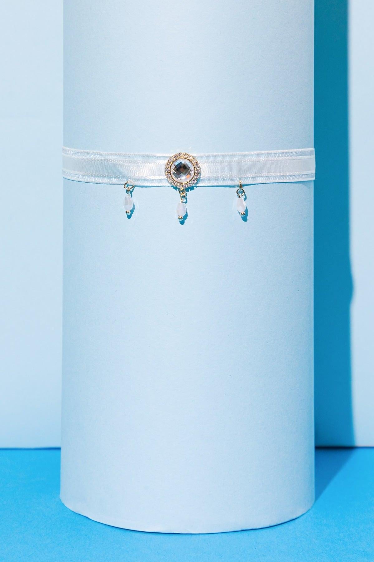 Reminiscent Lace Choker Necklace With Zirconia Accents Made In Korea
