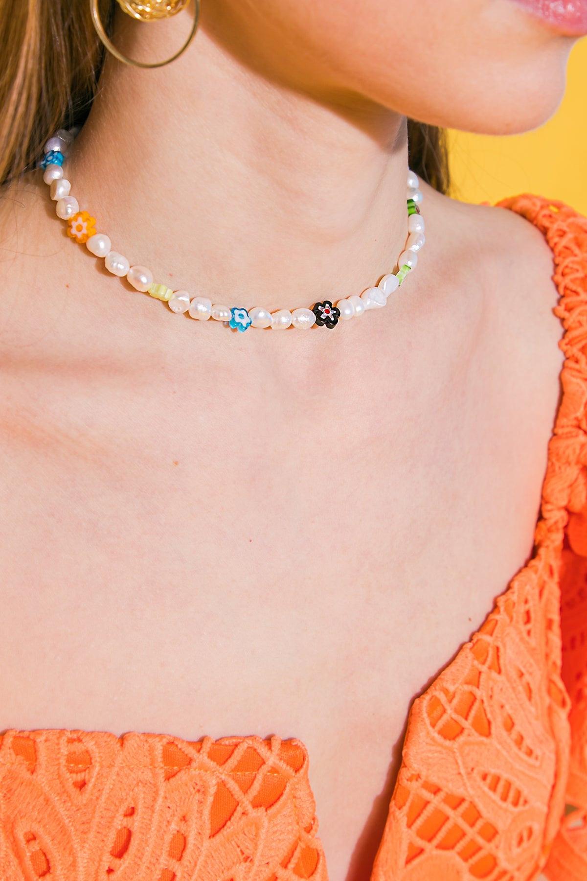 Nicole Pearl Necklace Copper Alloy Beads Made In Korea